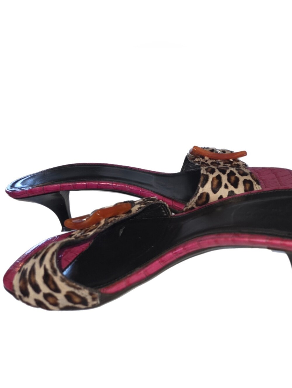 Donald J. Pilner Kazia Fushia Congo Calf Hair Slides Size 11 - Picture 9 of 10